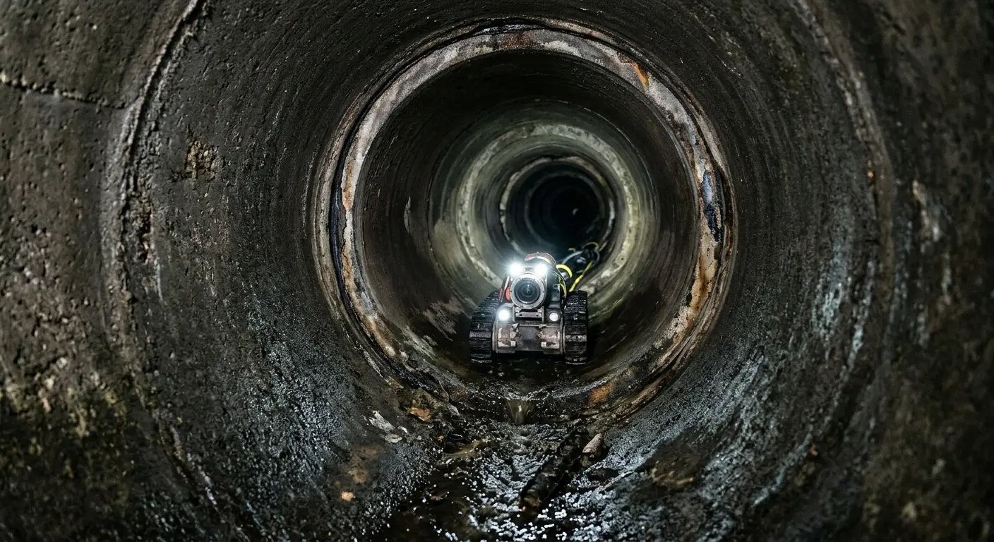 Robotic sewer camera inspecting pipe interior for Sewer Line Repair in Plant City